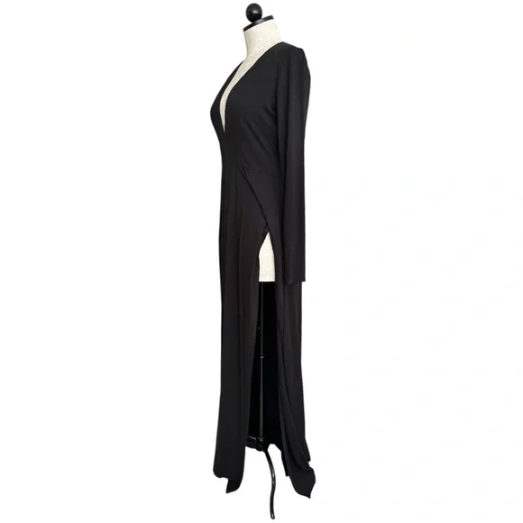 Bump Biddy Narine NEW Plunge Maxi Maternity Dress Sexy High Slits Black Size M - Picture 9 of 16